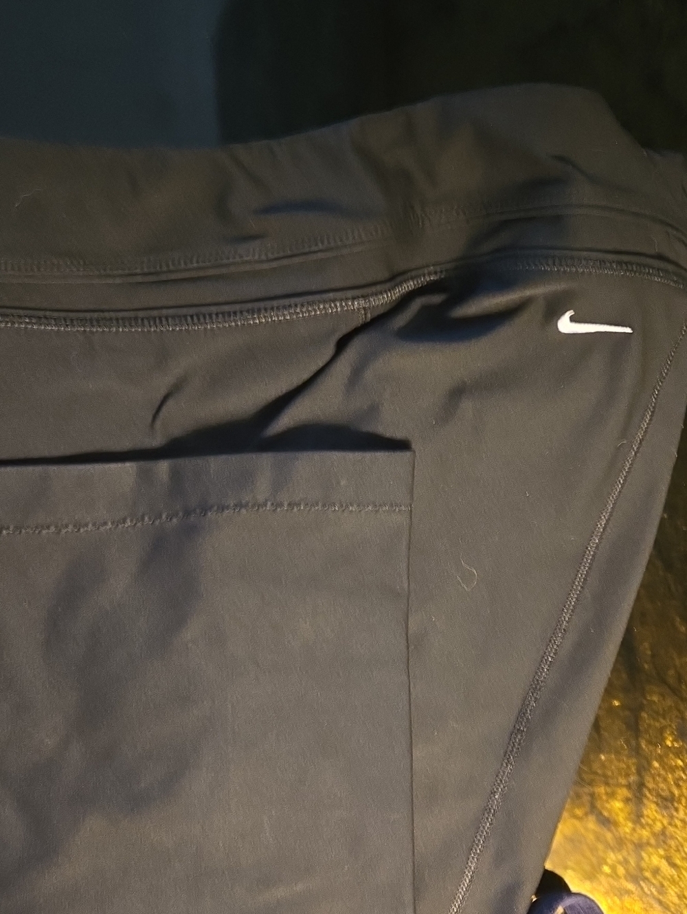 Nike Men's Black Athletic Joggers with White Swoosh